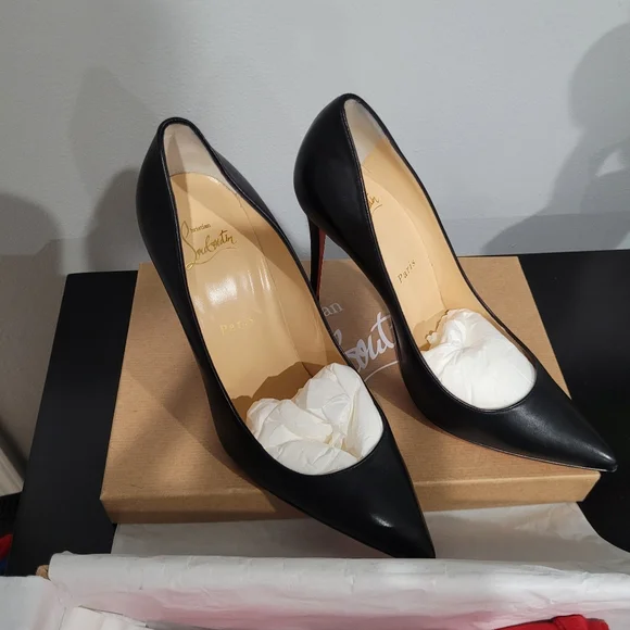 Authentic Christian Louboutin Iconic Black Kate Pumps 3.9" - Picture 3 of 13
